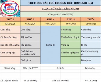 THỰC ĐƠN T3/2026